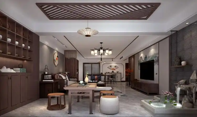 新中式素雅装修效果图_土巴兔装修网