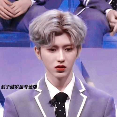 绿简堂蔡徐坤发型假发男中分奶奶灰学生短发全头套自然蓬松韩版直发