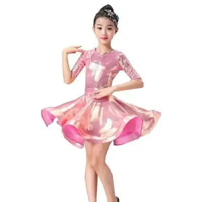 拉丁舞服装儿童女孩专业少儿舞蹈比赛规定演出表演服女童舞裙跳舞