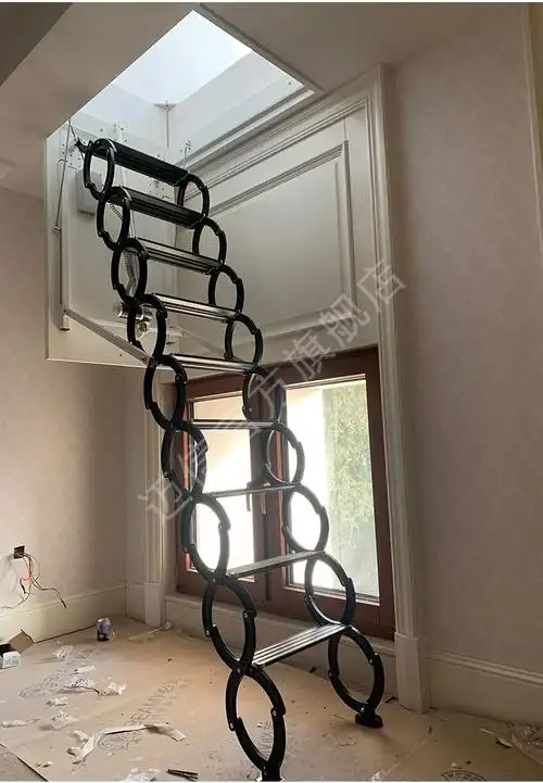 迈信上门安装阁楼梯新款全自动阁楼伸缩楼梯全新锻造阳极电动遥控升降