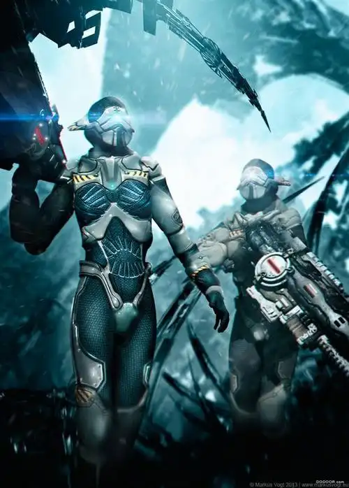 原画|插画|角色|场景|概念|漫画#】_超强质感科幻机械战士-德国原画师