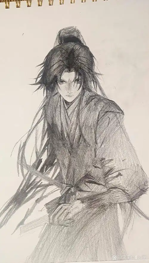 古风少年(含过程) #临摹# #手绘# #铅笔手绘# #绘画# #少年##古风感