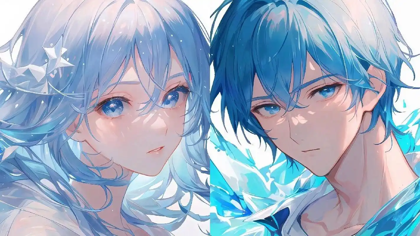 蓝色系情侣头像～有点清凉～高冷组合 春天来啦,夏天还会远吗?