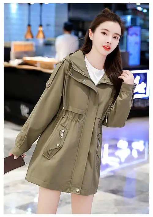 官方特价gangdipai高端女装风衣中长款小个子女生2021年春秋天新款