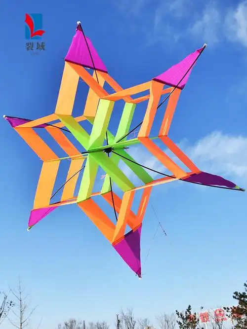 立体风筝潍坊风筝成人风筝立体梅花风筝六角风筝非常易飞大风立体梅花