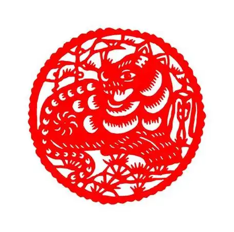 秀晰生肖虎剪纸窗花宣纸新年春节刻纸儿童幼儿园学校装饰画福字中