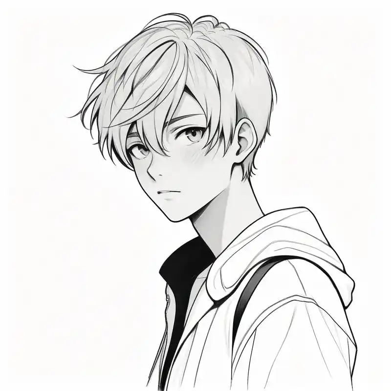 黑白素描男生头像92高冷帅气