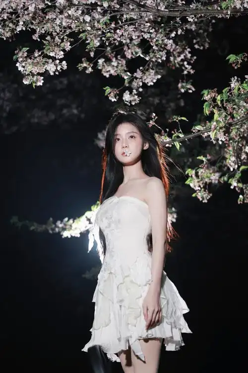 意瞬间##陈意涵白月光夜樱随拍