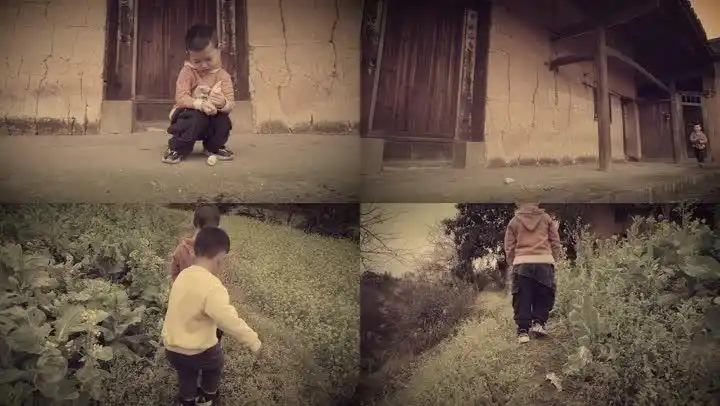 回忆老房子小时候小伙伴玩耍_1920x1080_高清视频素材下载(编号