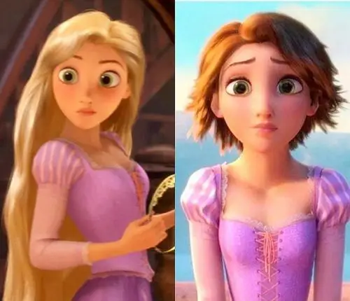 这是魔发奇缘中乐佩最后变成短发的样子,经由改造变的更短了.