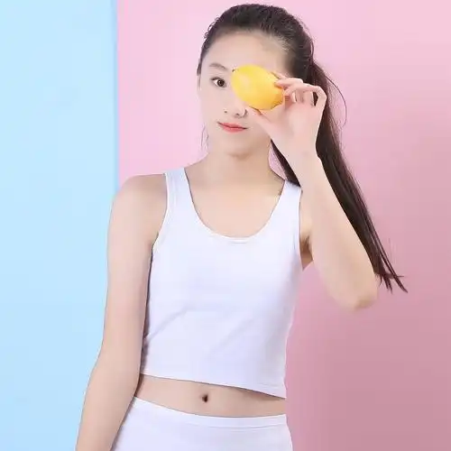 带胸垫背心女发育期少女内衣夏季女童女孩薄款初中生学生吊带一体