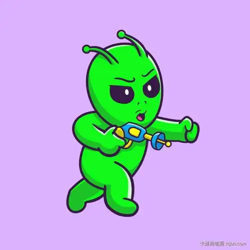 绿色的外星人简笔画-卡通简笔画