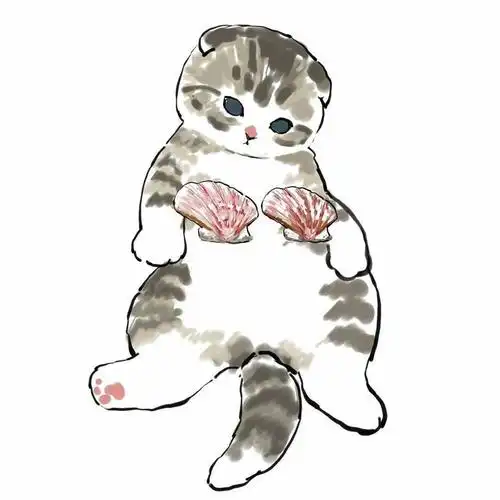 呆萌可爱的猫咪小插画