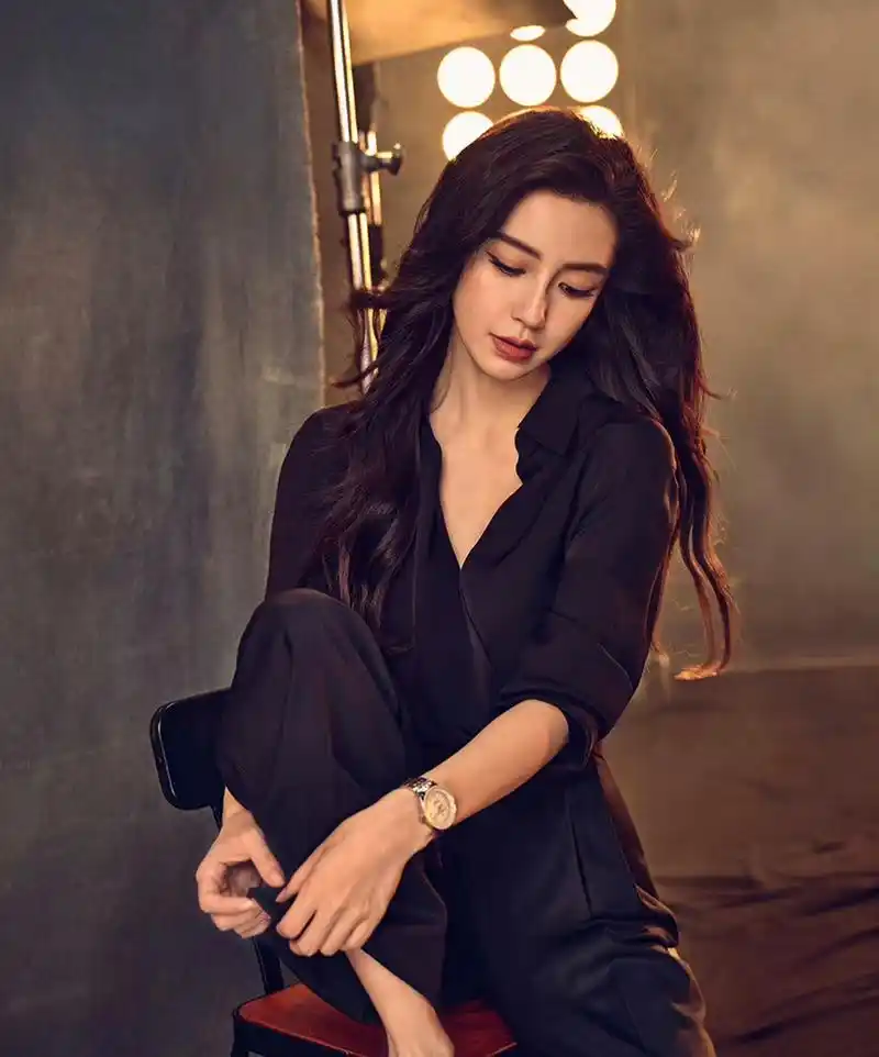 杨颖黑色系列写真美图#美女