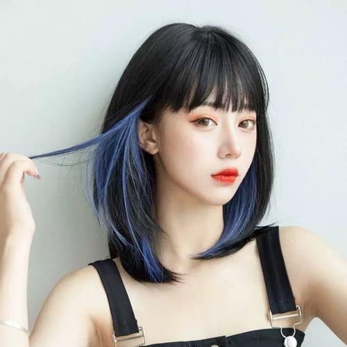 新疆包邮挂耳染发彩色挑染小假发条假发锁骨发漂染短发一片式短款