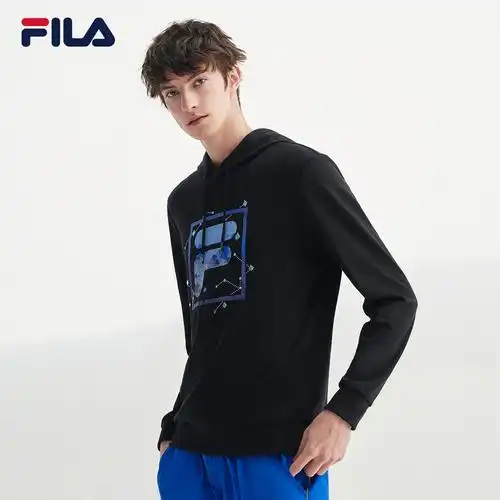 fila 斐乐官方 男子连帽卫衣 2020秋季新款星空印花时尚休闲男装
