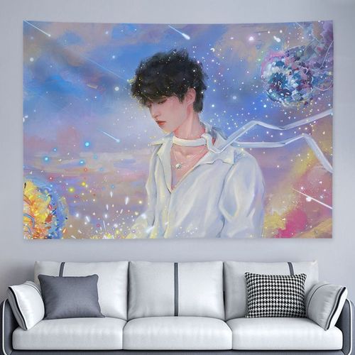 王俊凯背景布明星粉丝周边定制宿舍装饰布挂布墙布挂毯床头布