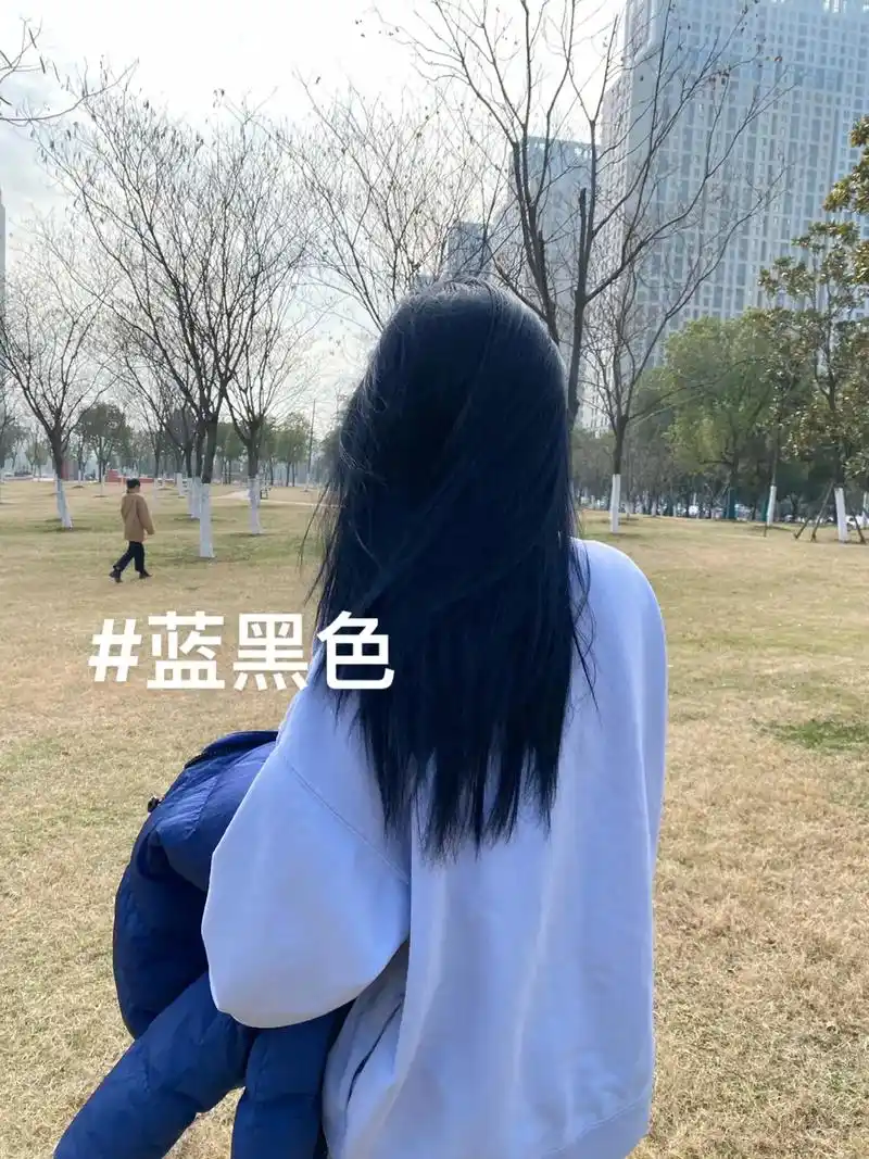 头发 #染发 #雾霾蓝发色 #蓝黑色 原生黑发不用漂发的蓝黑色染发