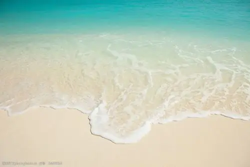 美丽沙滩浪花背景图片