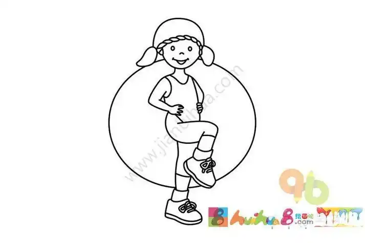 笔画法男生投篮简笔画动漫做运动锻炼身体简笔画锻炼身体好儿童简笔画
