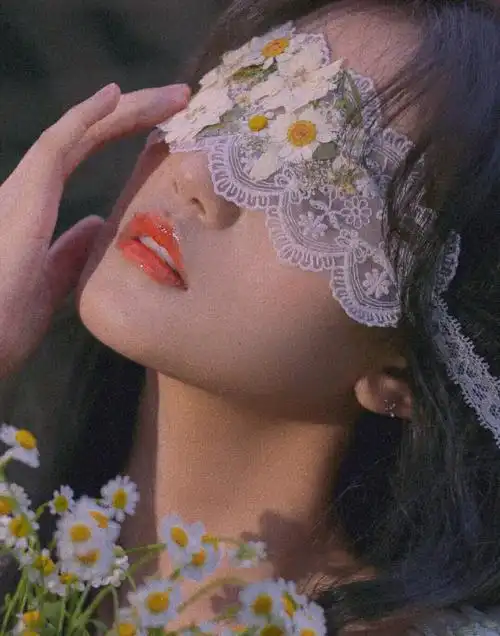 森系女孩头像背景图面罩挡脸绝美大片