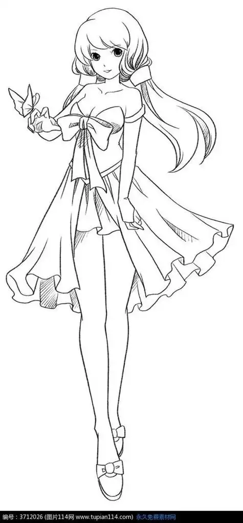 美丽 浪漫 手绘 女性跳五的女生简笔画舞蹈演员简笔画零基础也能学