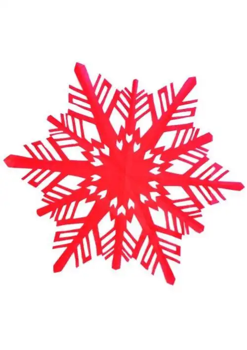 人与雪花在一起的剪纸