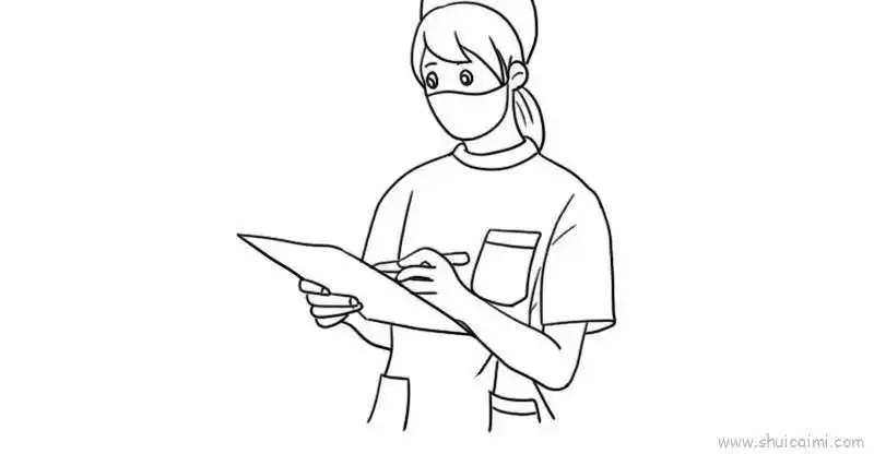 医生戴口罩简笔画的步骤