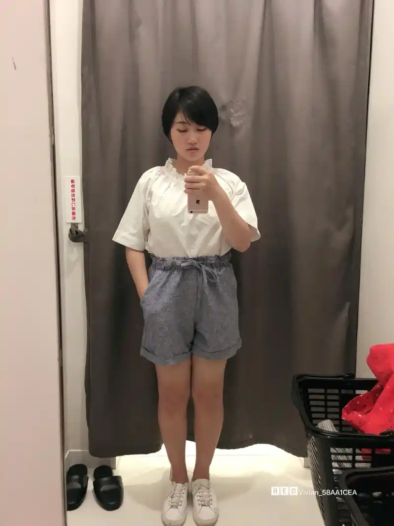 优衣库150cm矮个子微胖女生试穿