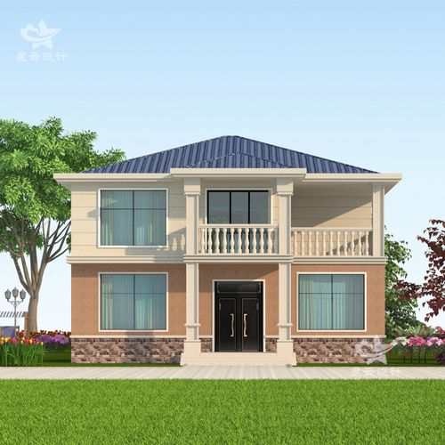 简欧二层别墅设计施工图纸农村自建房两层小洋楼经济户型定制别墅