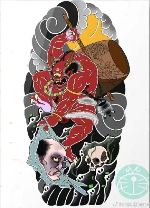 日式老传统花腿手稿|经典素材分享#老传统纹身##花腿纹身##老传统纹身