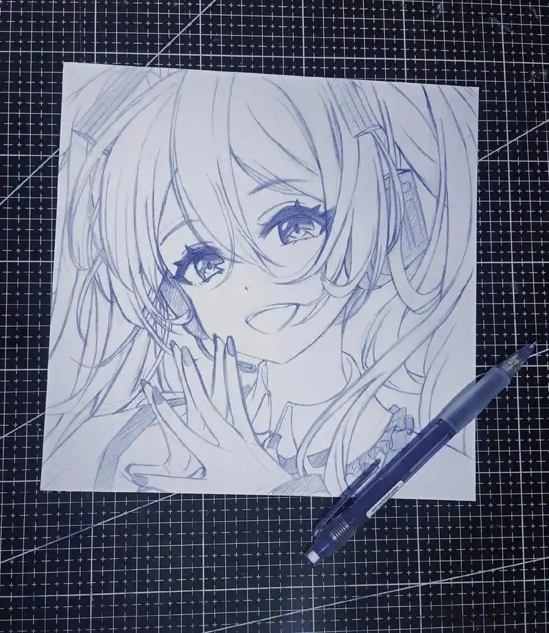 初音未来 #手绘 #临摹 #抖音小助手 #热门  - 抖音