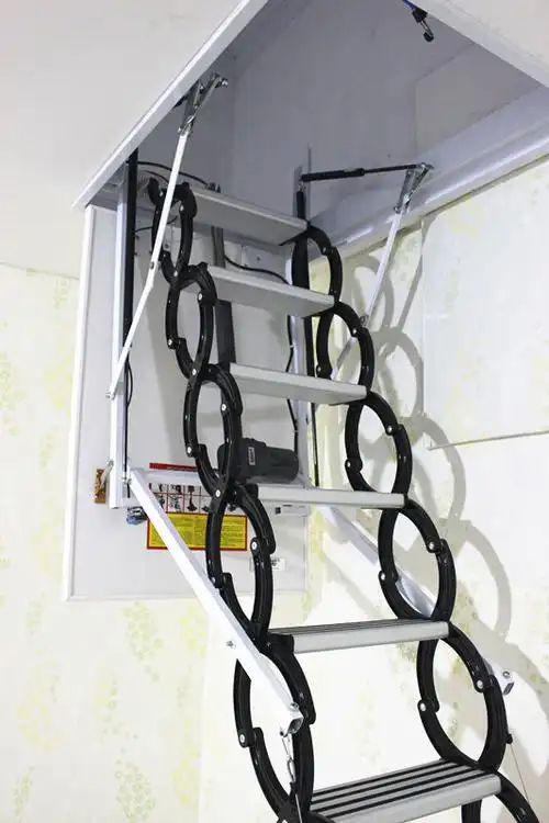 电动阁楼伸缩梯/天津阁楼楼梯价格/天津专业定做全自动遥控阁楼伸缩