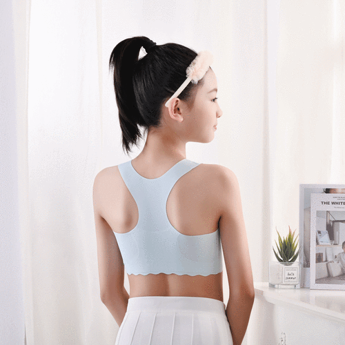 女童内衣冰丝无痕少女大童发育期小背心小学生女孩初中生12岁夏季