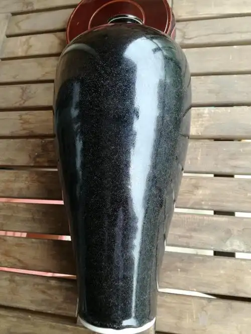 定窑黑釉梅瓶 黑定