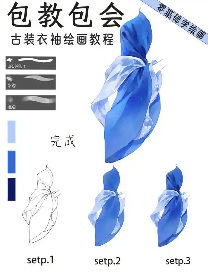 汉服飘逸闻书香,佳人有约人空巷.五步教你古装衣袖画法 也可以 - 抖音