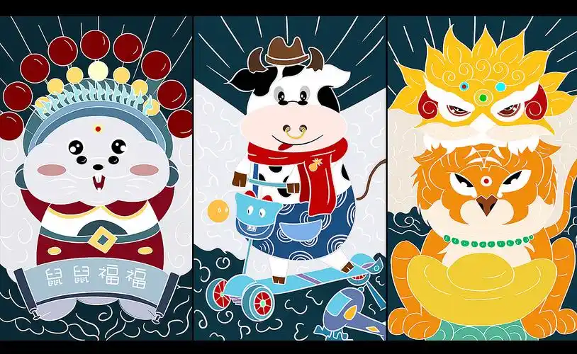 十二生肖国潮插画|插画|商业插画|丸小碗 - 原创作品 - 站酷 (zcool)