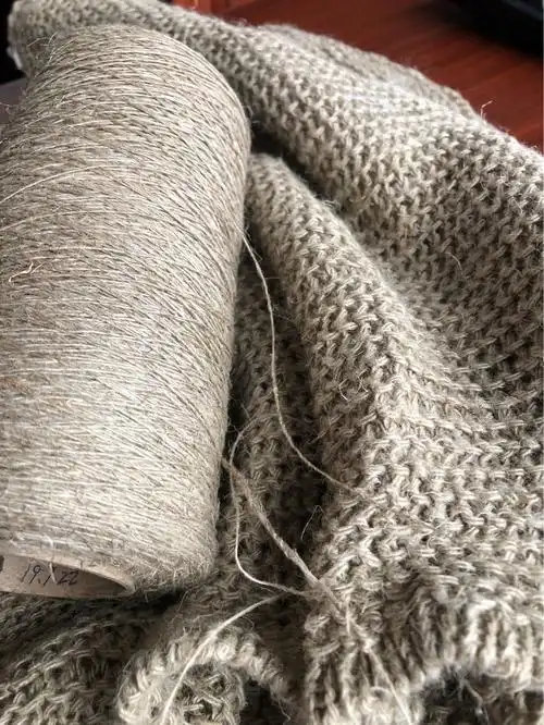 5公支单股法国雨露原色亚麻纱 除臭粗旷亚麻纤维羽毛针织