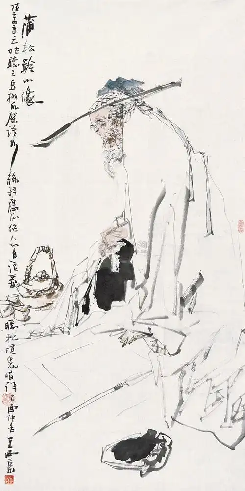 0042蒲松龄小像软片设色纸本