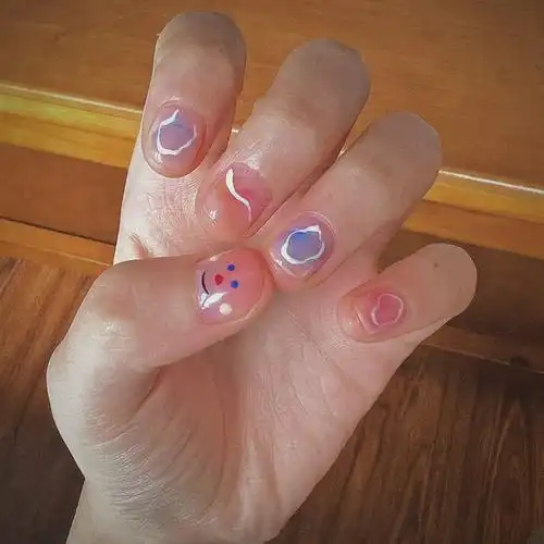 短指甲美甲可爱01晕染summer