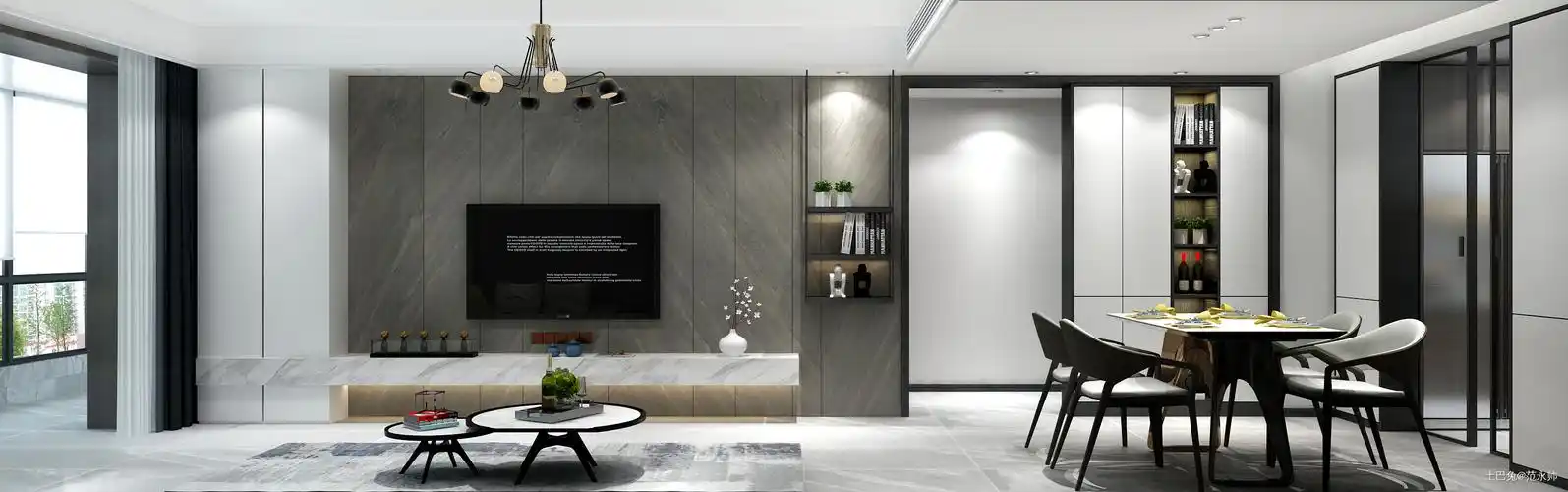 137现代风格客厅电视背景墙现代简约客厅设计图片赏析