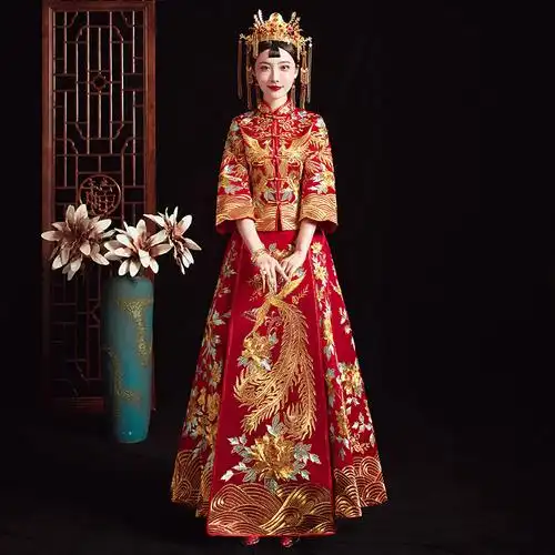 秀禾服新娘2020新款中式婚纱礼服结婚龙凤褂小个子秀禾和服女夏季