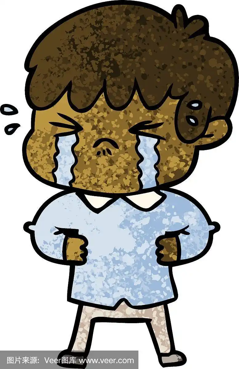哭泣的男孩卡通