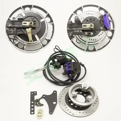 电瓶电动自行车改装后轮碟刹螺纹型涨闸刹鼓刹改装后碟刹配件总成