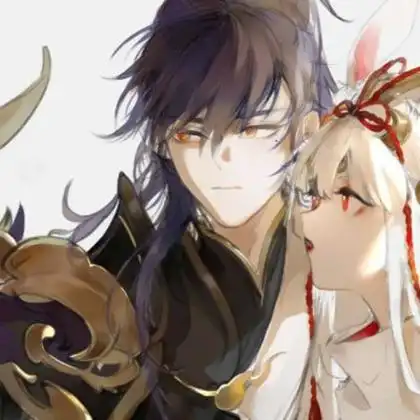 动漫cp头像情侣一对古风图片