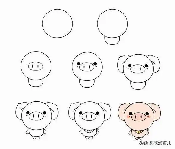 儿童简笔画动物步骤画法