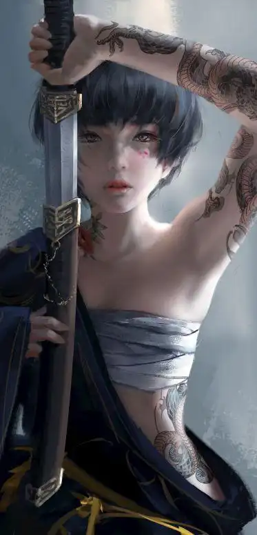 8k手机竖屏分辨率1080x2244鬼刀小绿wlop插画8壁纸