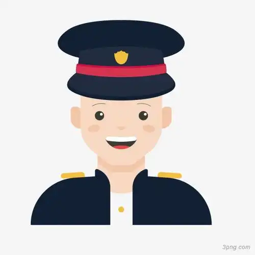 黑色卡通列车员形象png素材透明免抠图片-动植人物-三元素3png.com