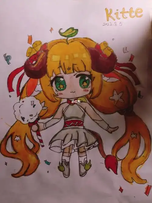 q版金牛座女孩马克笔上色临摹