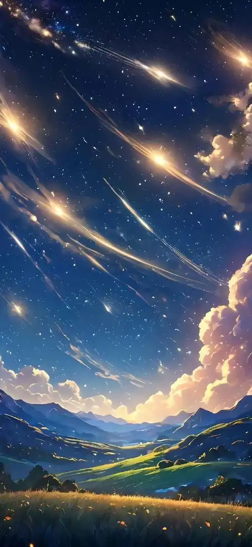 繁星点点,万籁俱寂,唯有微风吹拂|月夜唯美图片#无水印壁纸##手机壁纸